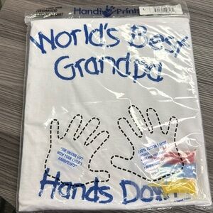 HandiPrints World's Best Grandpa T-Shirt with Paint - (L) Father's Day Gift L